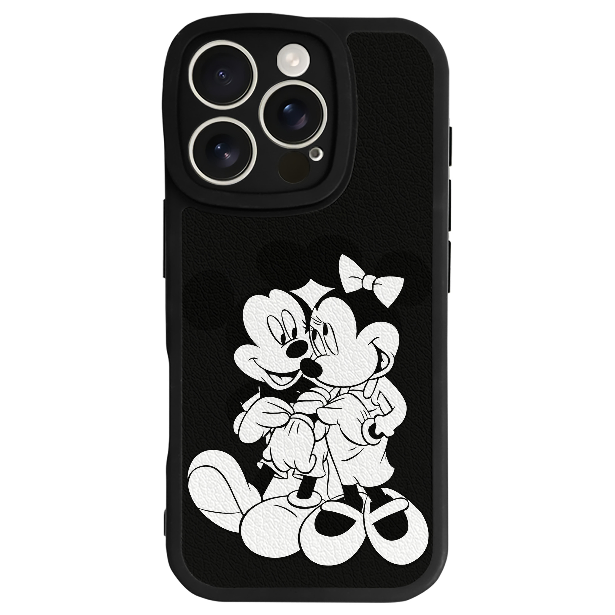 （画像用） ミッキーマウス Mickey Mouse 【iPhone 16シリーズ対応】シリコンスマホケース（レザー調） 材質：シリコン